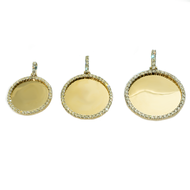Small - 1.72 Ctw - 5.83 G Diamond Round Memory Pendant in 10k Yellow Gold 1.49 Ctw